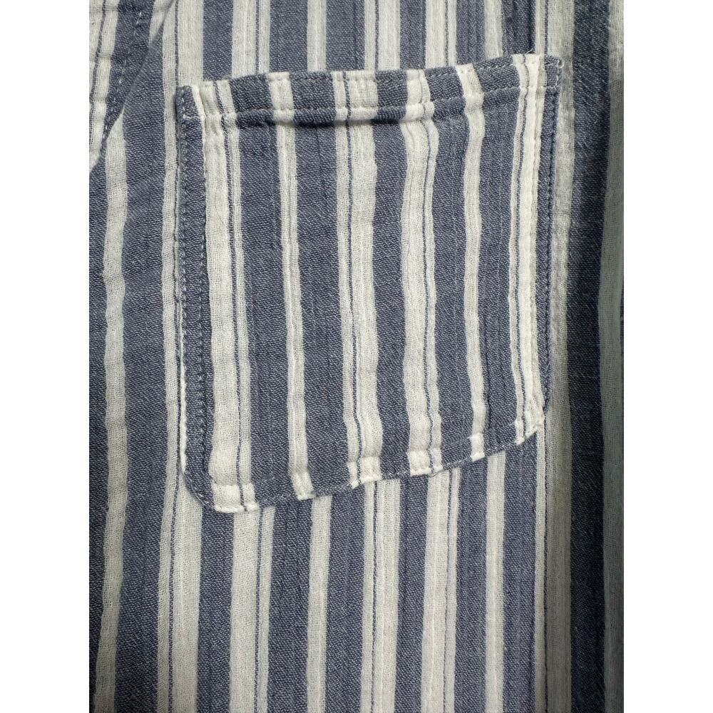 C&C California Women Blue Button-Down Shirt Large Gauzy Beach nautical - Picture 4 of 10